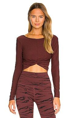 Beyond Yoga Featherweight Twist Of Fate Pullover in Mahogany Brown Heather from Revolve.com | Revolve Clothing (Global)