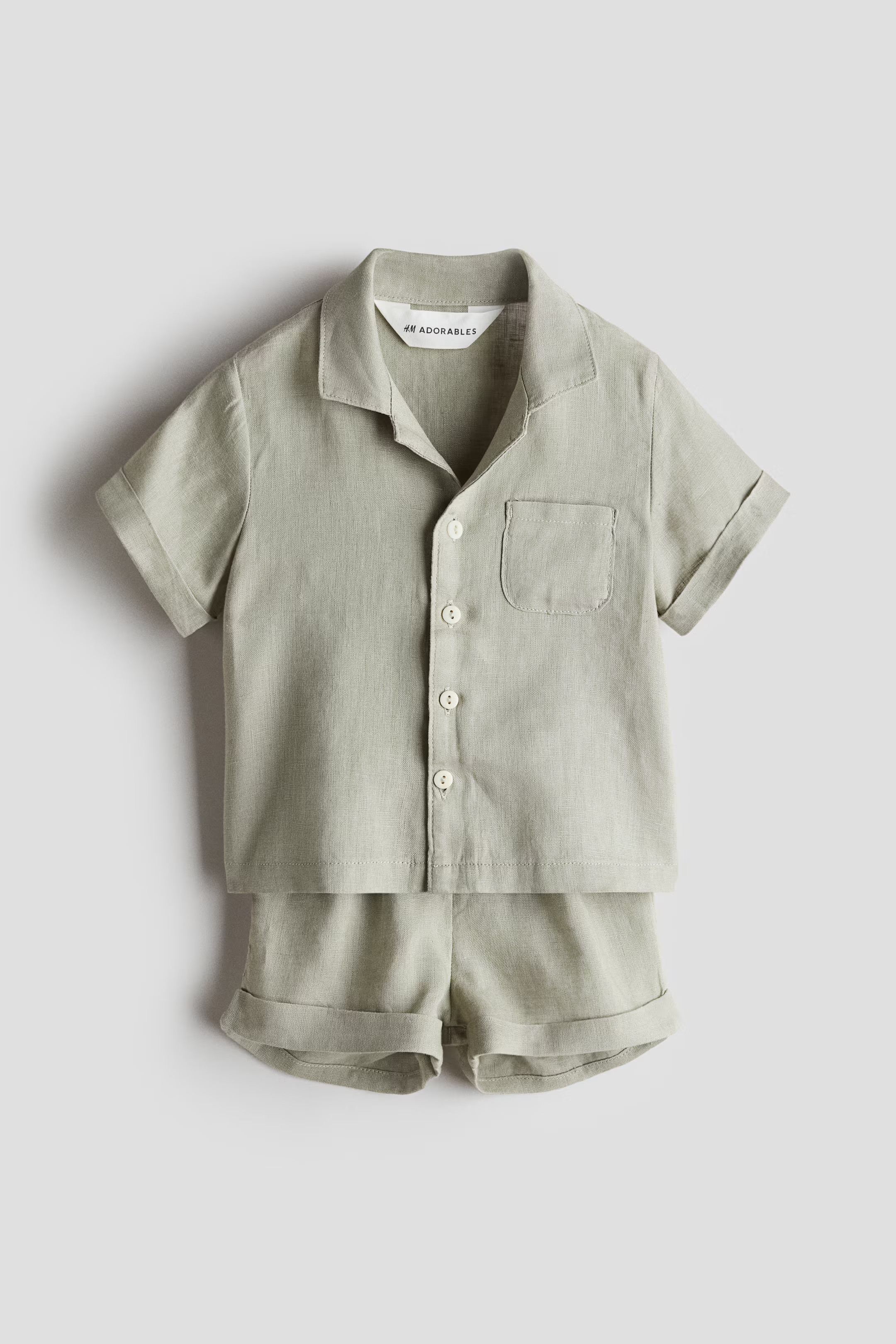 Ensemble 2 pièces en lin - Beige clair - ENFANT | H&M FR | H&M (FR, IT, ES, PT, BE)