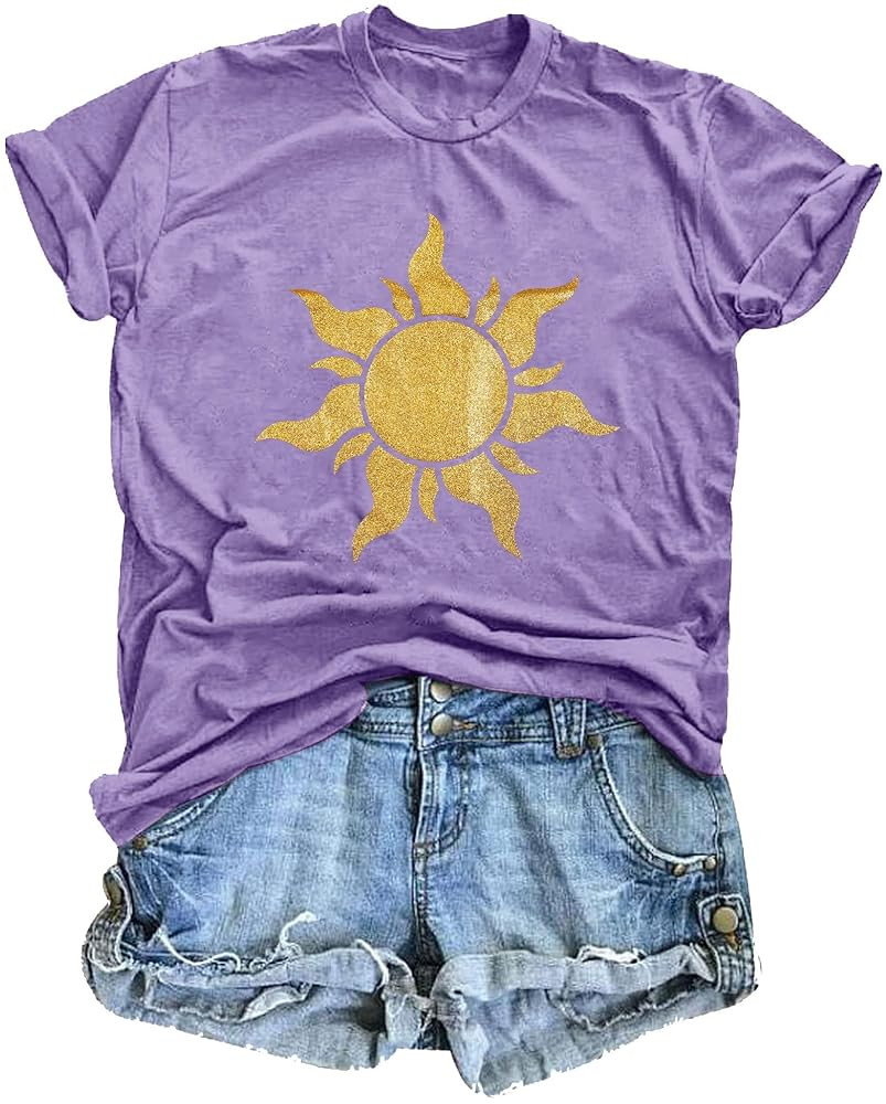 Magical Shirt Women Magic Sun Print Tshirt Cute Sunshine Graphics T Shirts Summer Vacation Short ... | Amazon (US)