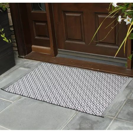 NANTA Cotton Black and White Rug Diamond Rug Geometric Rug Machine Washable Indoor Outdoor Rug | Walmart (US)