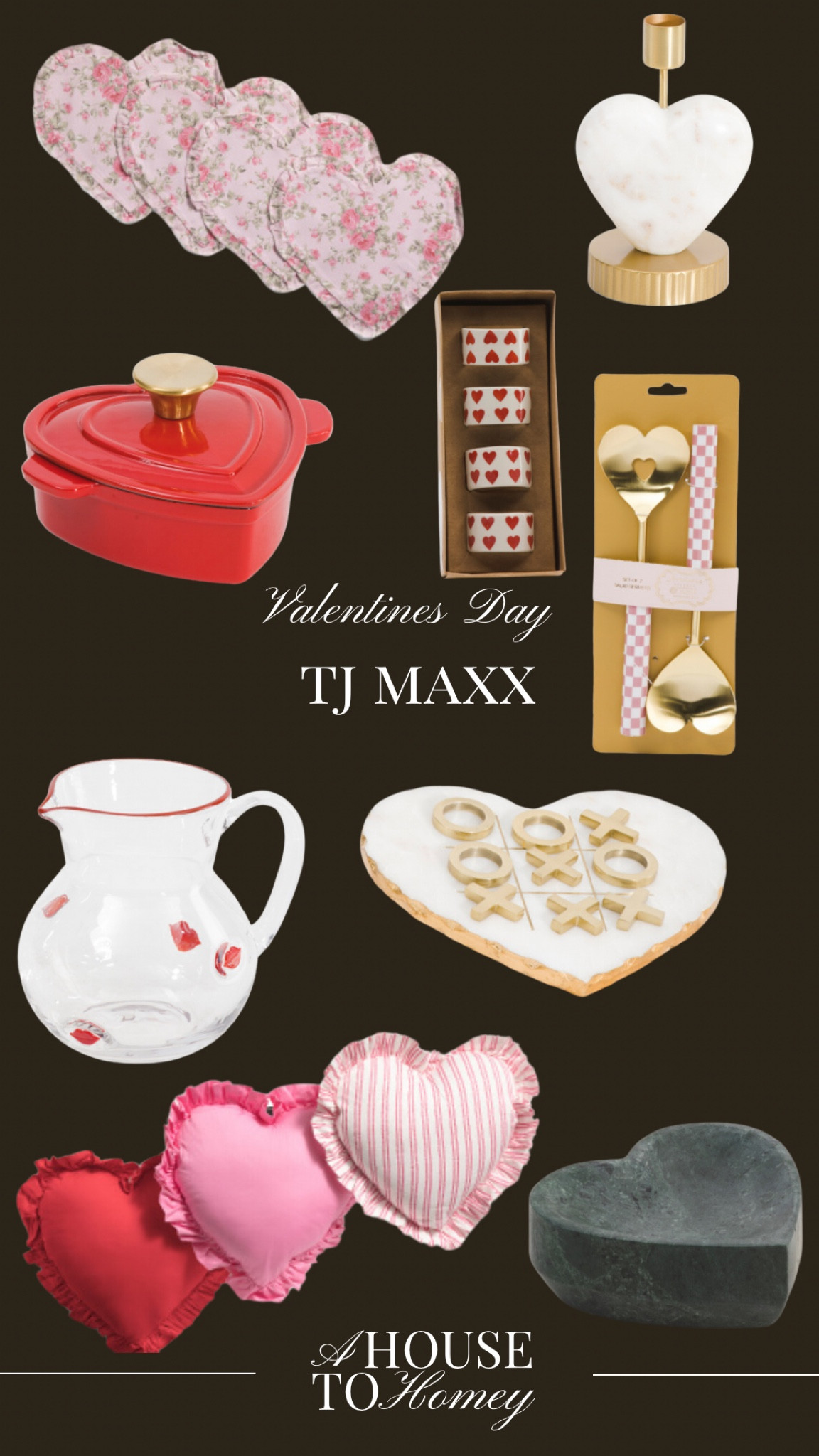 Valentine’s Day at TJ Maxx!!💌

TJ Maxx Decor
Valentine’s Day decor
Valentine’s Day
Heart shaped pillows 
Heart shaped candlestick 
Heart candlestick 
Kiss pitcher
XOXO
XOXO decor
Heart decor 
Heart shaped serving spoons

#LTKHome #LTKSeasonal