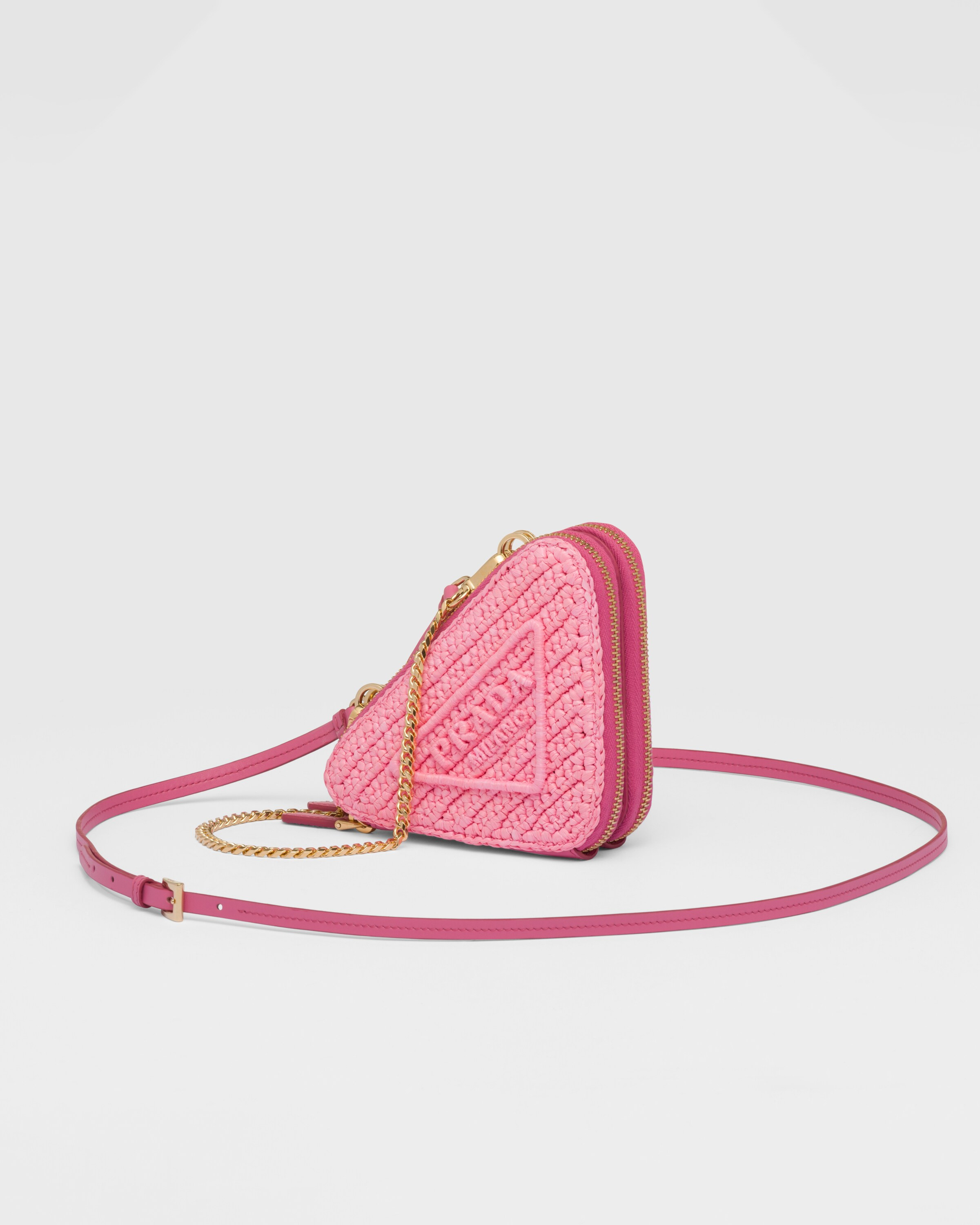 Crochet and leather mini-pouch | Prada US