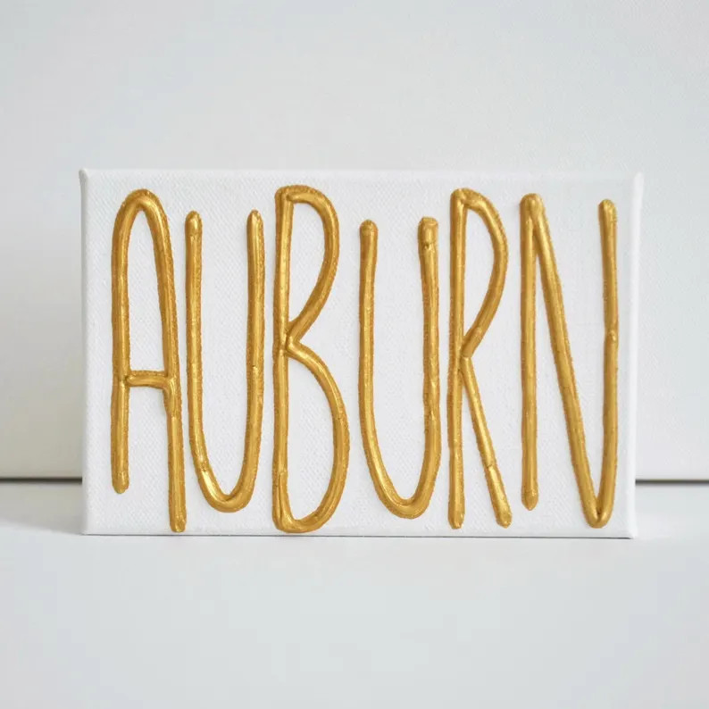 Auburn Canvas Wall Art 4x6 | Auburn University Alumni Graduation Gift | College Dorm Decor | Pers... | Etsy (US)