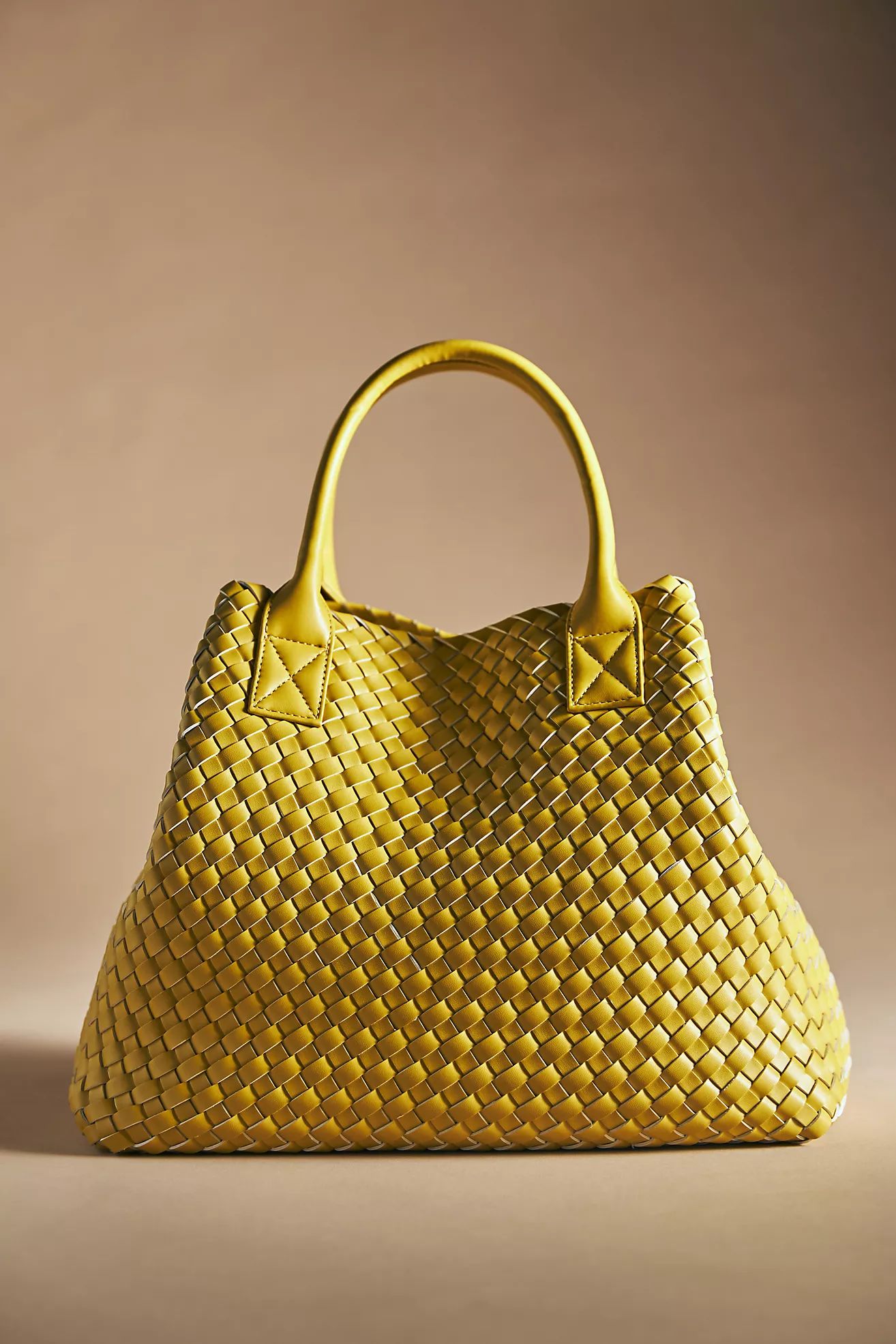 Woven Faux Leather Tote | Anthropologie (US)