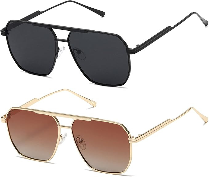 kimorn Polarized Sunglasses Womens Men Retro Oversized Square Vintage Fashion Shades Classic Larg... | Amazon (US)