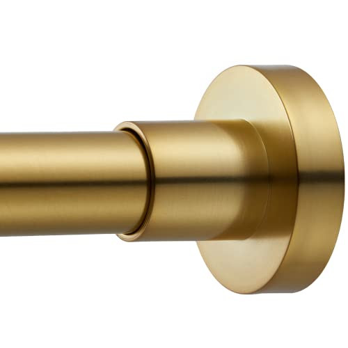 Umbra Cappa Curtain Rod, Includes 2 Matching Finials, Brackets & Hardware, 36 to 66-Inches, Gold | Amazon (US)