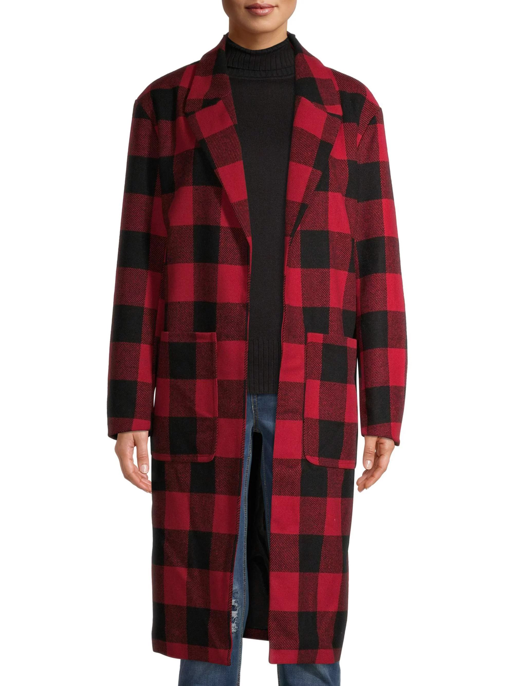 Jason Maxwell Women's Buffalo Plaid A-Line Duster - Walmart.com | Walmart (US)