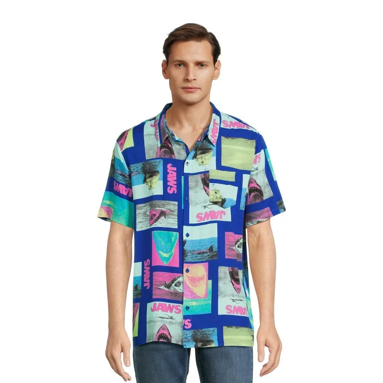 Jaws Men's Rayon Shirt with Short Sleeves, Sizes S-XXXL | Walmart (US)