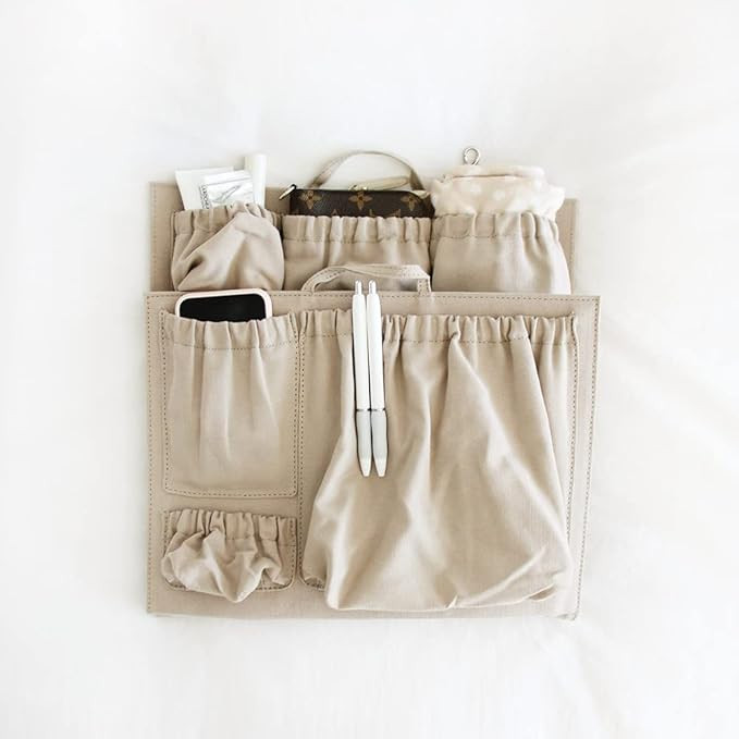 ToteSavvy Original – Canvas Fabric Tote Organizer (14x10x4”) – 10 Pockets for bag organizat... | Amazon (US)