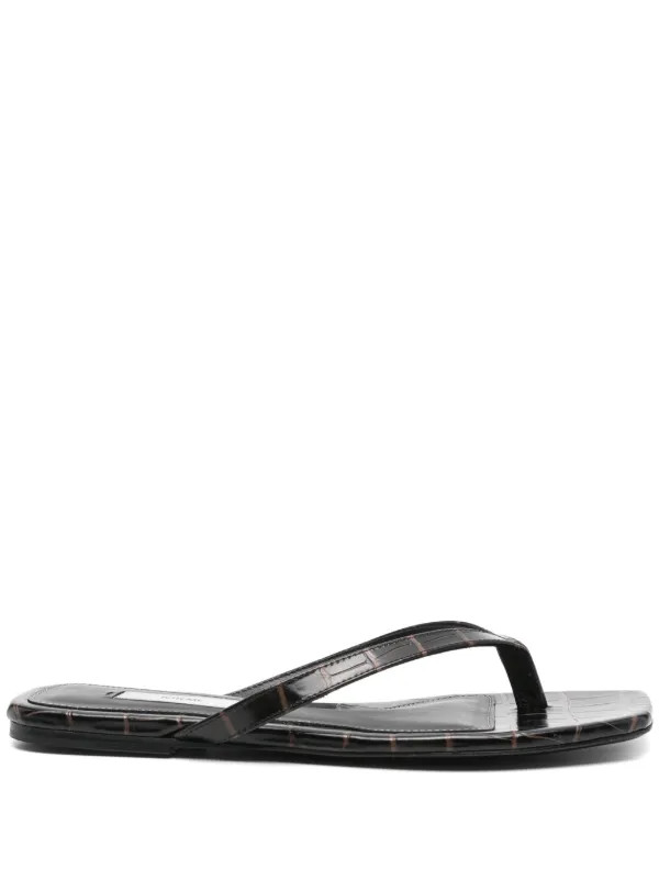 TOTEME crocodile-embossed Flip Flops | Brown | FARFETCH AE | Farfetch Global