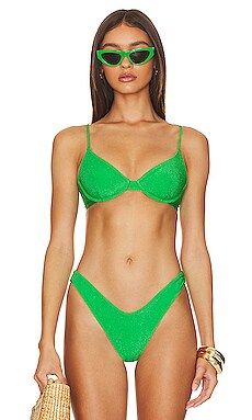 Maaji Dainty Reversible Bikini Top in Green from Revolve.com | Revolve Clothing (Global)