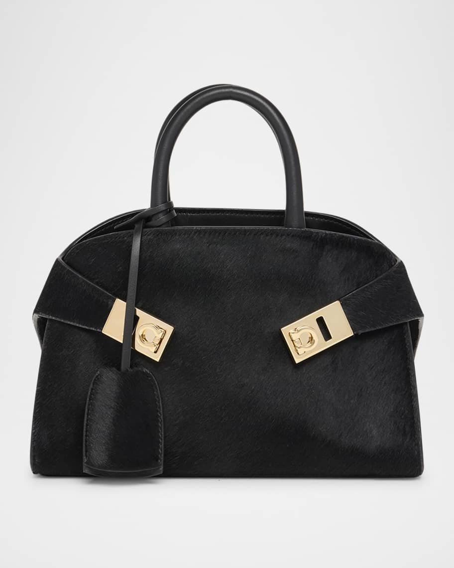 Ferragamo Hug Horsehair Top-Handle Bag | Neiman Marcus