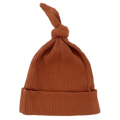 Organic Waffle Knot Beanie, Caramel | SpearmintLOVE