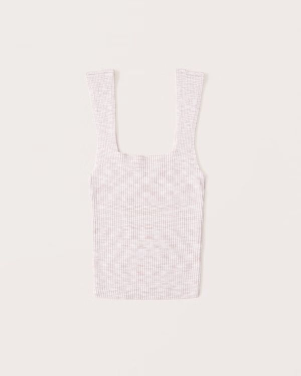 Space Dye Elevated Ribbed Squareneck Tank | Abercrombie & Fitch (US)