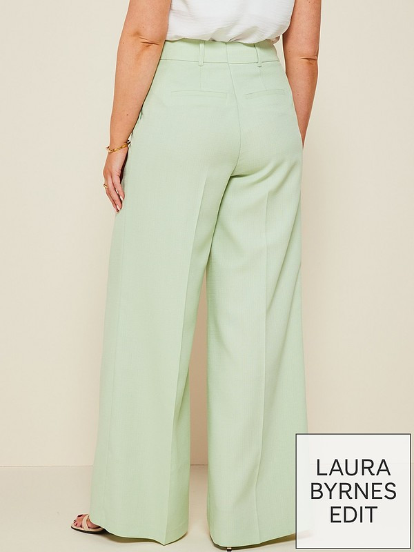 X Laura Byrnes Tailored Wide Leg Trouser - Mint | Very (UK)