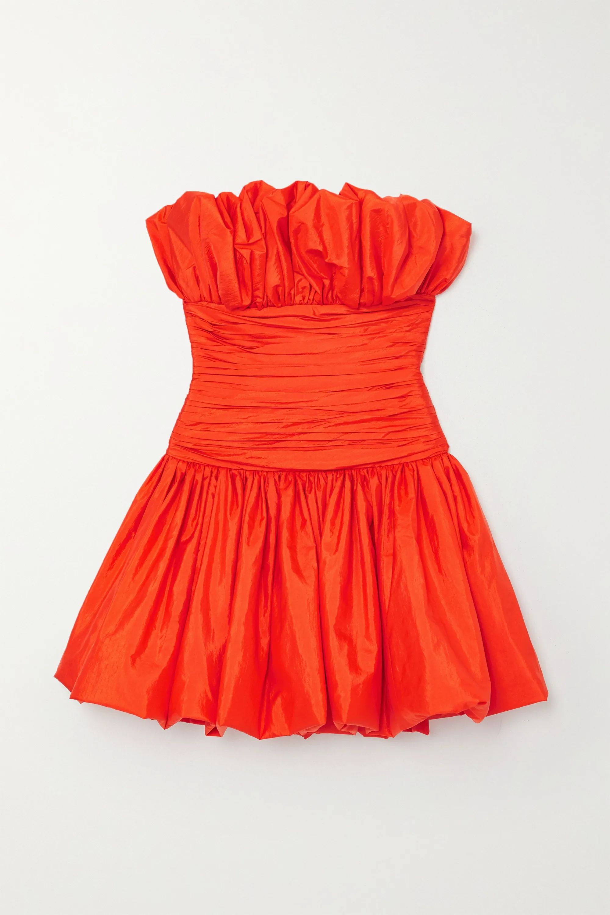Red Strapless ruched faille mini dress | Carolina Herrera | NET-A-PORTER | NET-A-PORTER (US)