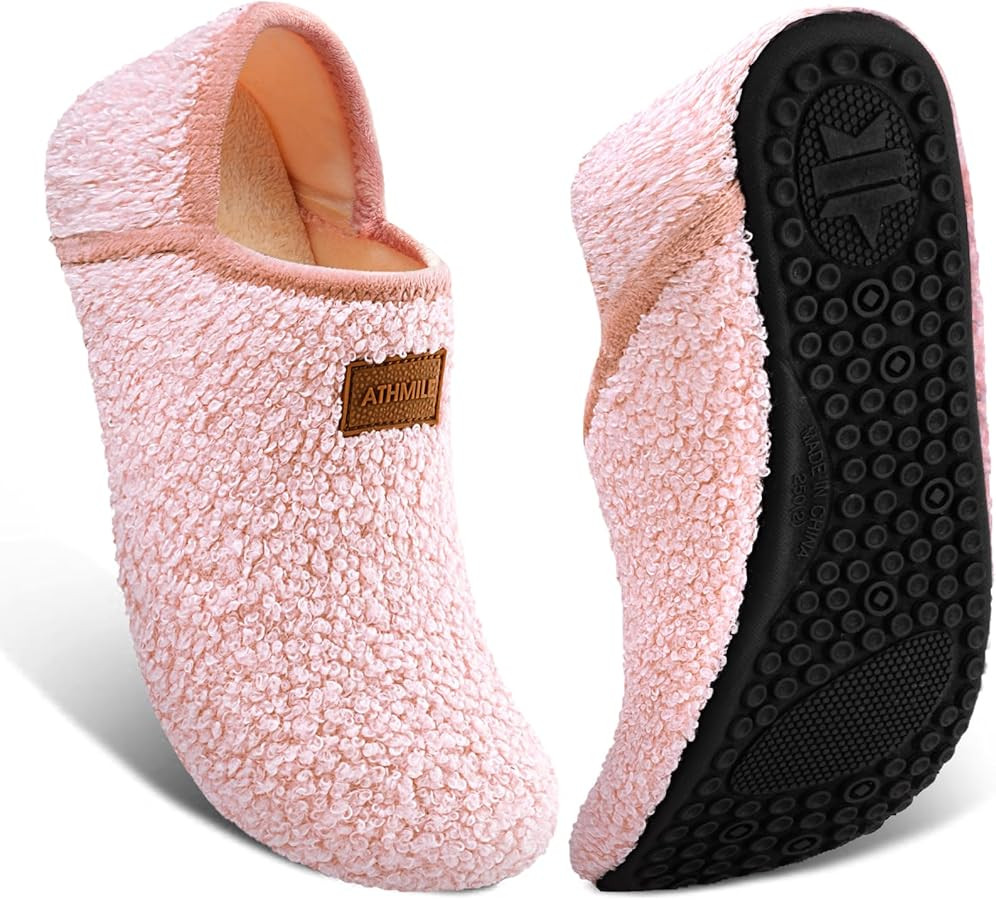 ATHMILE House Slippers for Women Men Indoor Barefoot Slippers Socks Furry Slip on House Shoes Coz... | Amazon (US)