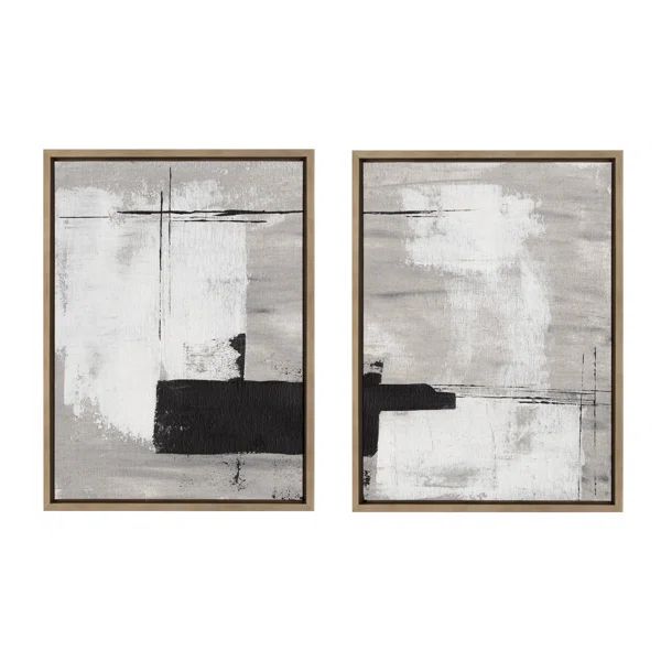 6226290 Modern Abstract Monochromatic Framed On Canvas 2 Pieces by Nikita Jariwala Painting | Wayfair North America