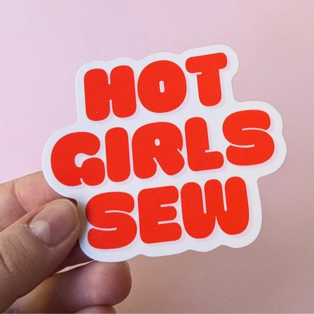 Hot Girls Sew Sticker Sewing Lover Gift Cute Sewing Decal Quilting Sticker Glossy Vinyl Sticker -... | Etsy (US)