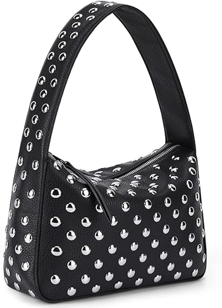 Studded Purses Black Y2K Black Shoulder Bag 90s Punk Handbag Vegan Soft Faux Leather Fall Purse S... | Amazon (US)