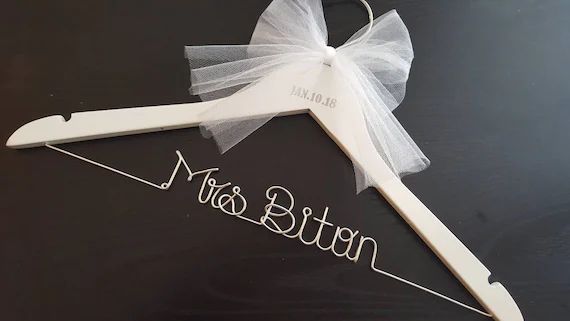 Wedding Hanger With Date / NAME Hanger/ Mrs. Hanger / Wedding - Etsy | Etsy (US)