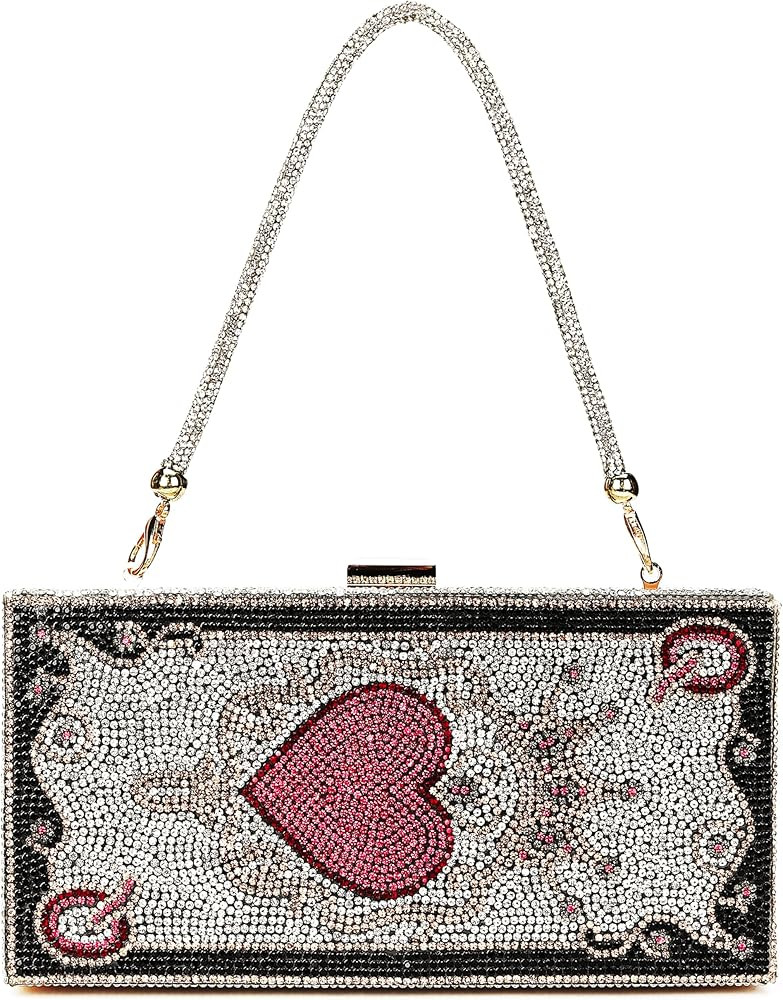 Evening Party Glitter Rhinestone bag Chain Shoulder Clutch Bag For Women | Amazon (US)