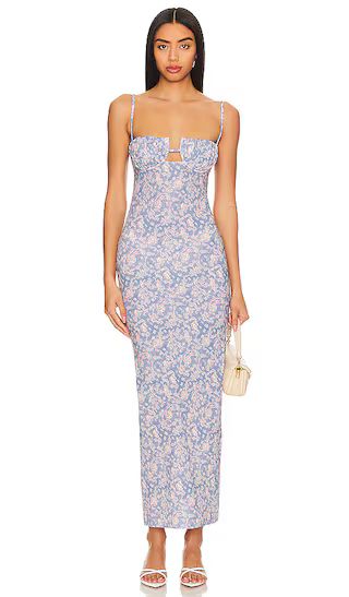 Petal Long Dress in Cupid | Powder Blue Dress Pink And Blue Dress Floral Bridesmaid Dress Floral | Revolve Clothing (Global)