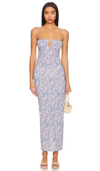Petal Long Dress in Cupid | Powder Blue Dress Pink And Blue Dress Floral Bridesmaid Dress Floral | Revolve Clothing (Global)