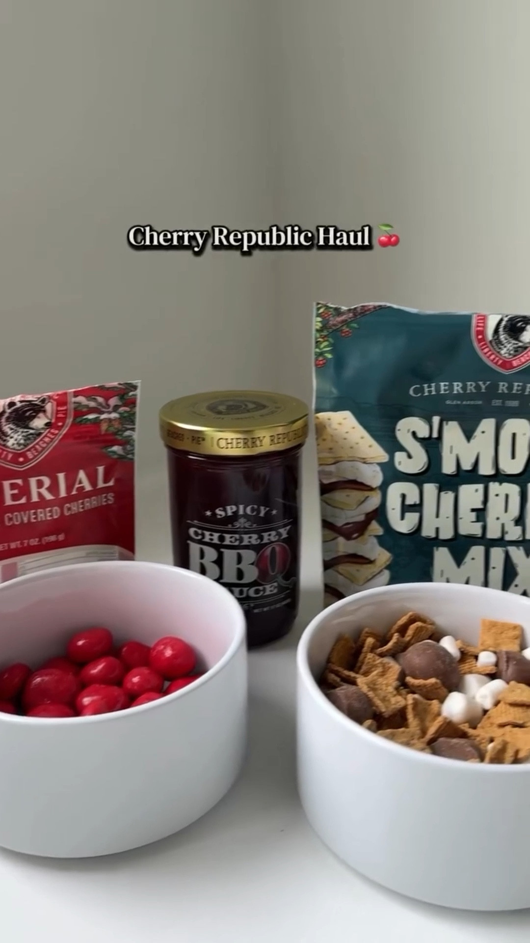 @cherryrepublic Haul 🍒

🔥 S’more cherry mix: Crunchy graham crackers, fluffy marshmallows, and double-dipped chocolate-covered cherries. 

🍒 Imperial chocolate covered cherries: Plump Montmorency tart cherries coated in creamy milk chocolate, and topped off with rich Imperial cherry confection.

🌶️ Spicy cherry bbq sauce: Sweet, spicy, and the perfect way to elevate your grill game this spring and summer!

Save this post for your next @cherryrepublic trip🍒
 
#cherryrepublicpartner #cherryrepublic #lifelibertybeachespie #michigancherry #michigancherries

#LTKvlog #LTKfoodie #LTKdayinmylife