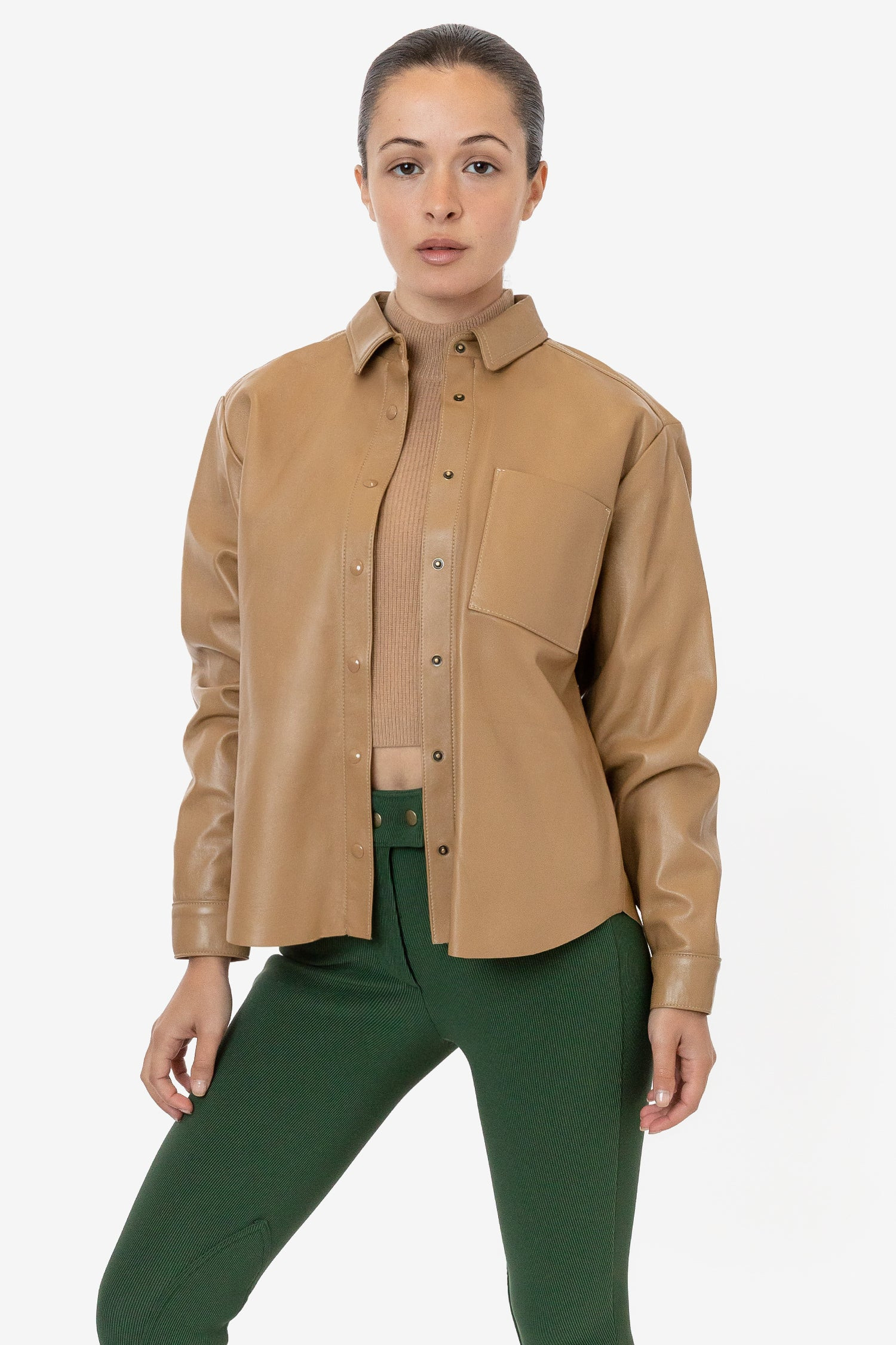 RLH3027 - Leather Button Up | Los Angeles Apparel
