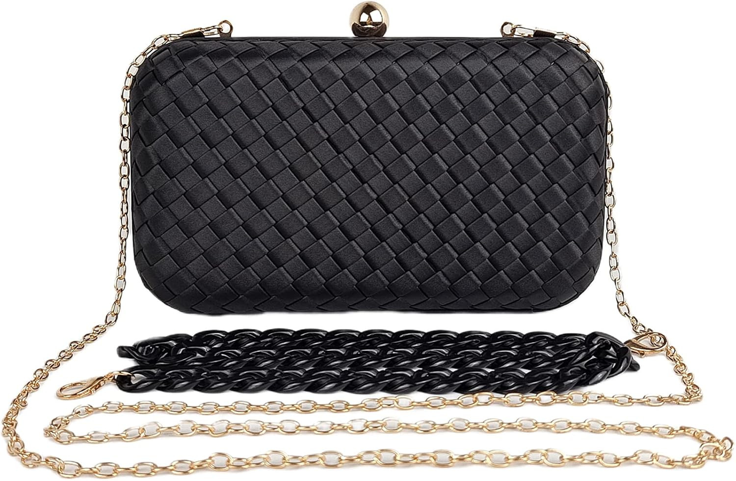 HUANG ZHUANG Handmade Woven Fabric Clutch Purse for Women Artificial Silk Crossbody handbag Banqu... | Amazon (US)