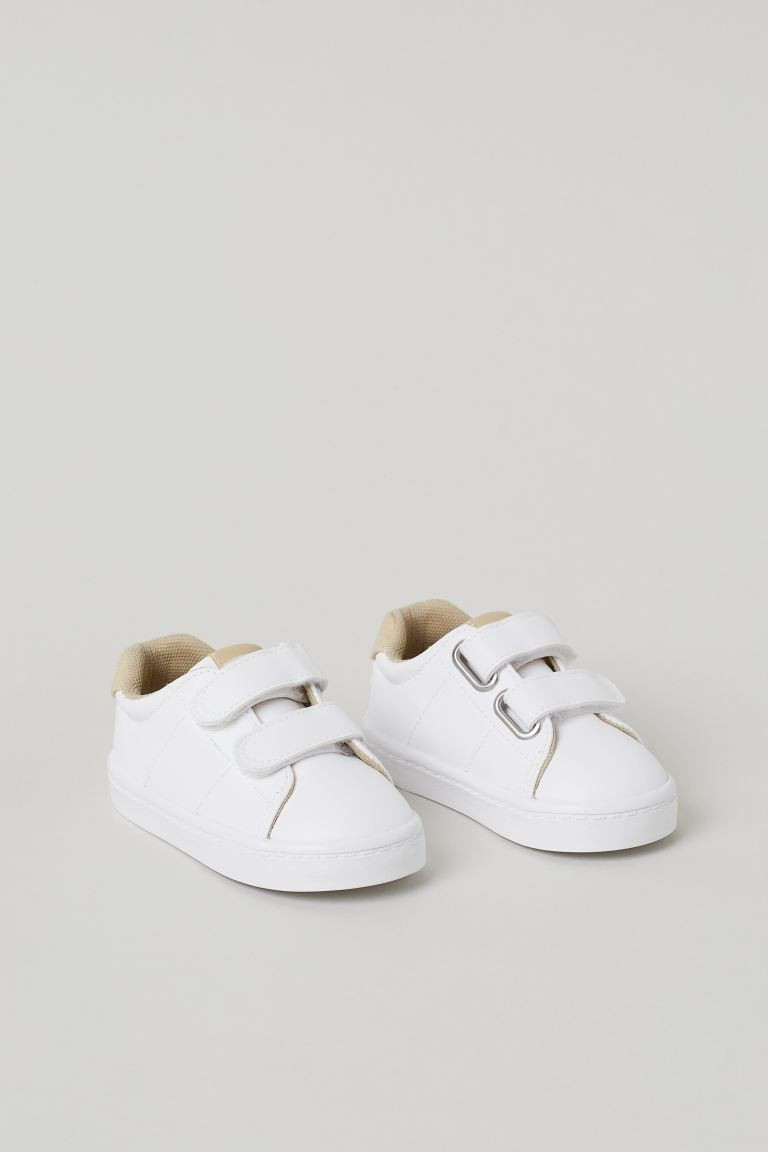 Sneakers in faux leather with hook-loop tabs at front and padded upper edge. Mesh lining, mesh in... | H&M (US + CA)