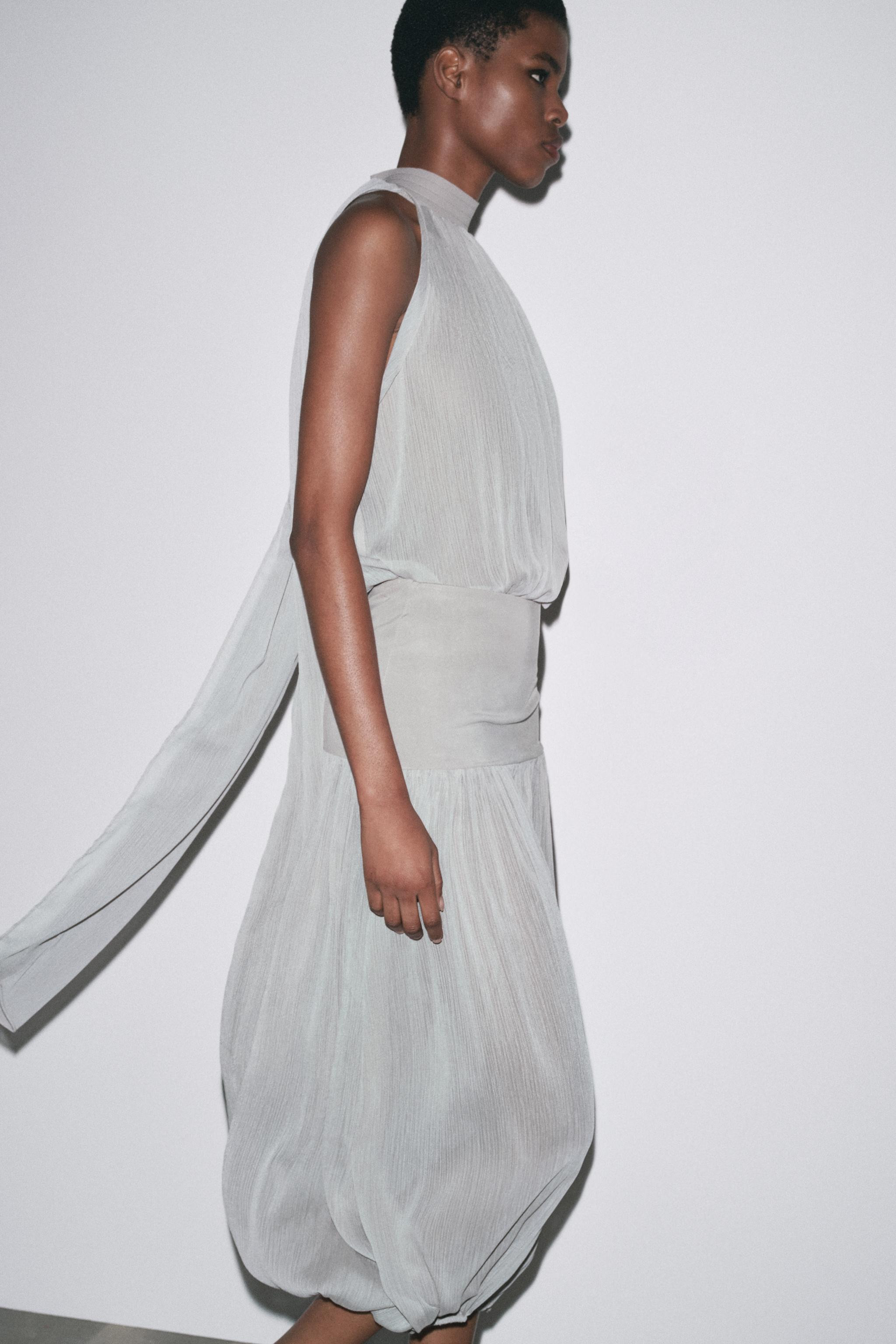 CHIFFON BODYSUIT WITH TIE | Zara UK