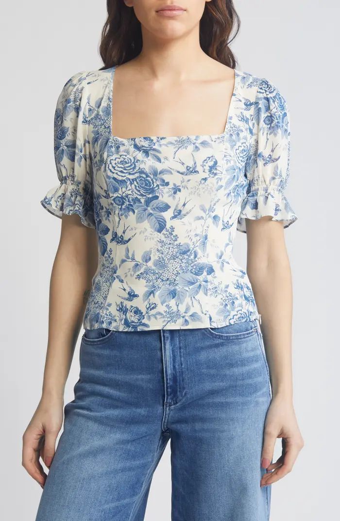 Constance Floral Print Puff Sleeve Top | Nordstrom