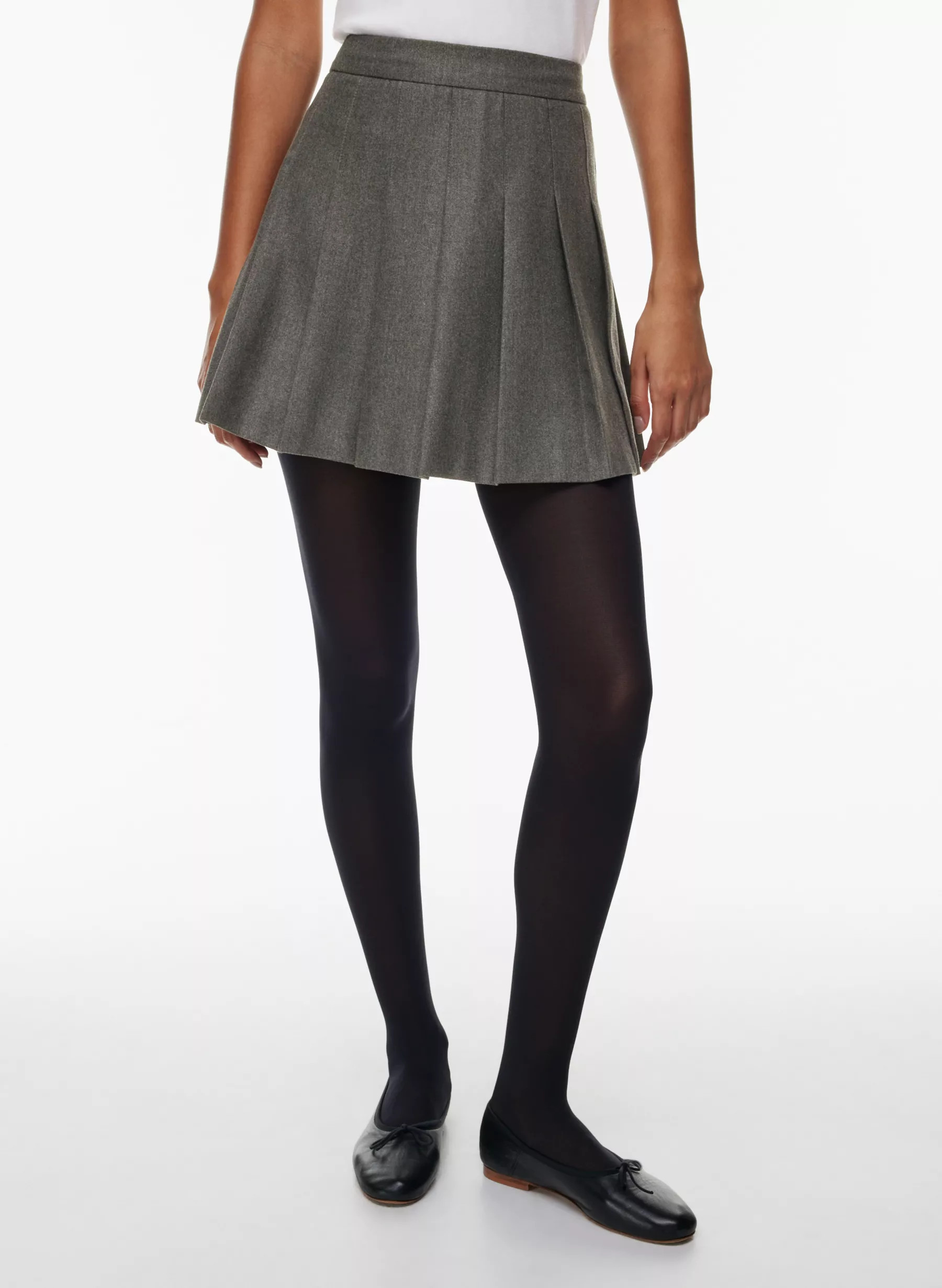 OLIVE MICRO PLEATED SKIRT | Aritzia