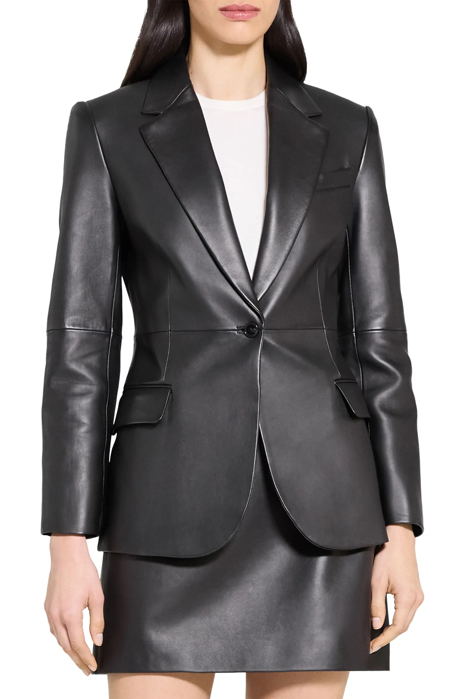 Theory Lynnia Leather Blazer | Nordstrom | Nordstrom