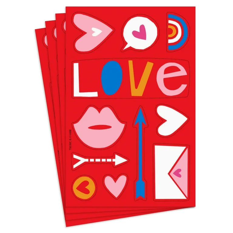 Hallmark Valentine's Day Stickers (Whimsical Love Symbols), 4 Sheets | Walmart (US)
