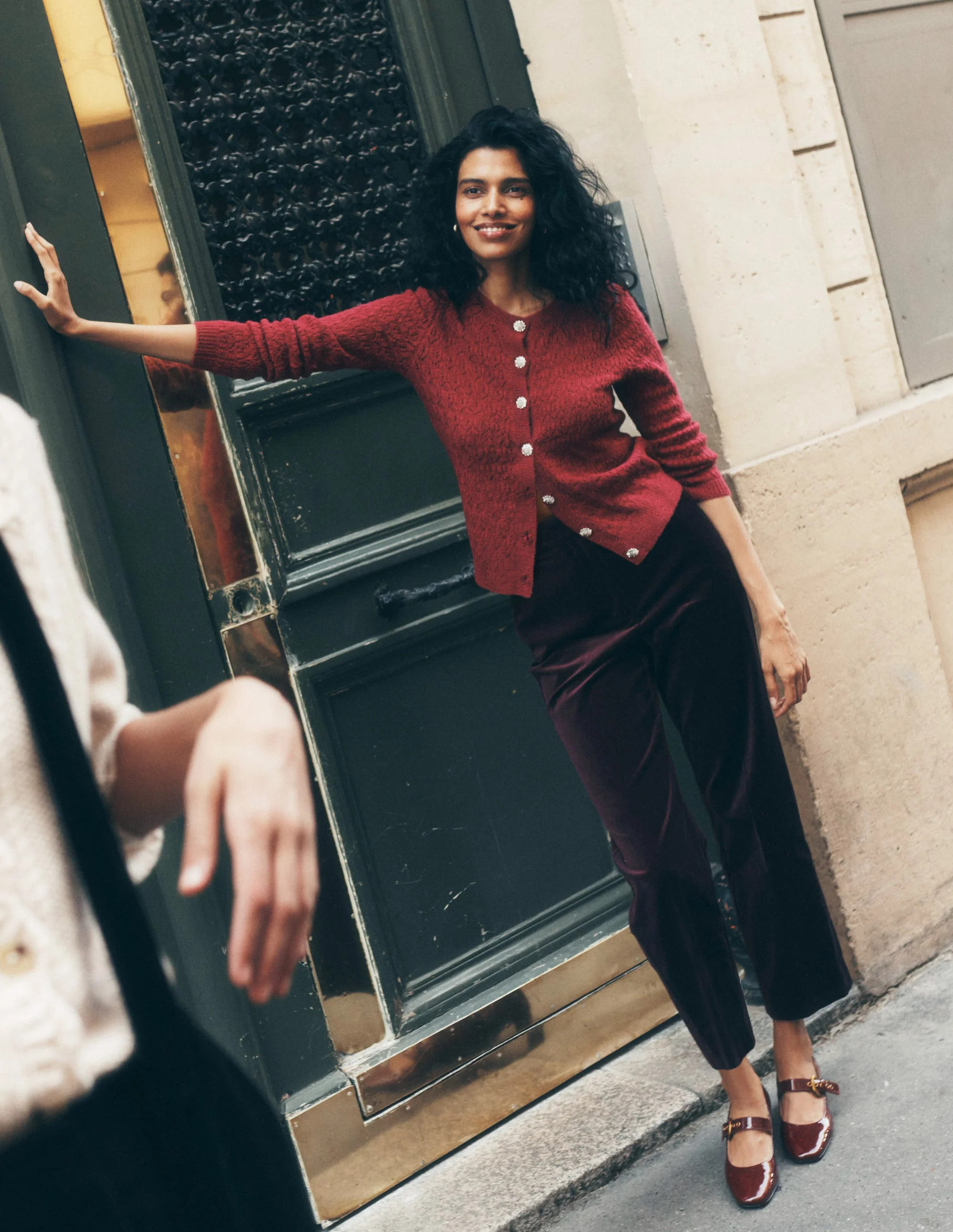 Jewel Button Cardigan-Ruby Red | Boden UK