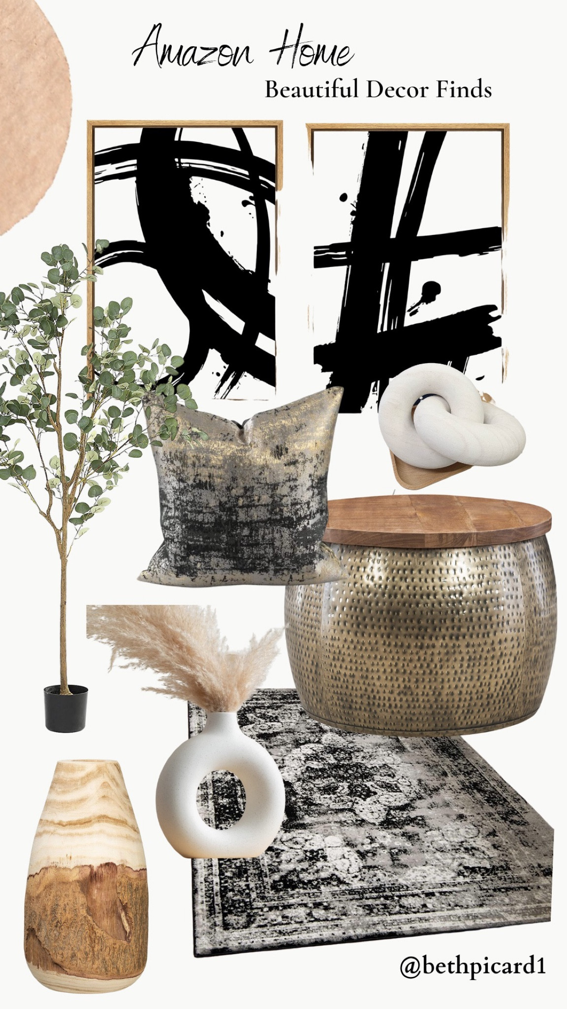 Amazon Home Decor- black and Tan with brass 

#LTKMostLoved #LTKfamily #LTKhome