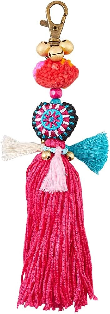 SUPERFINDINGS Bohemian Colorful Pom Pom Tassel Keychain Handbag Purse Tassels Key Chain Ethnic St... | Amazon (US)