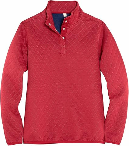 ThCreasa Womens Long Sleeve Quilted Pattern Sweatshirts Snap Button Pullovers Shirts Tops | Amazon (US)
