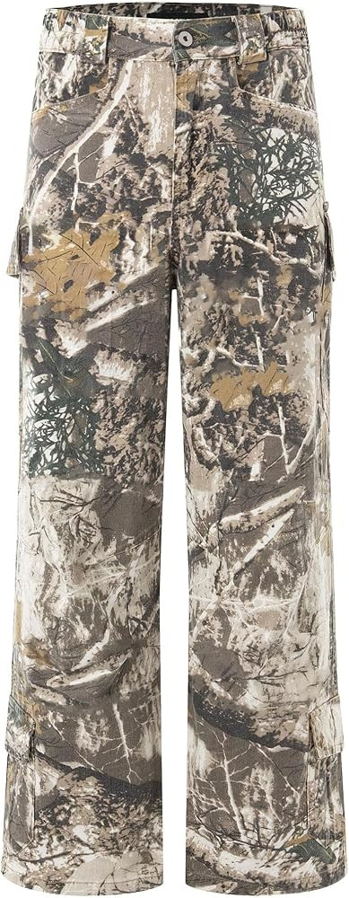 Women's Camo Cargo Pants Y2k Maple Leaf Print High Waist Baggy Camouflage Pants Loose Army Cargo ... | Amazon (US)