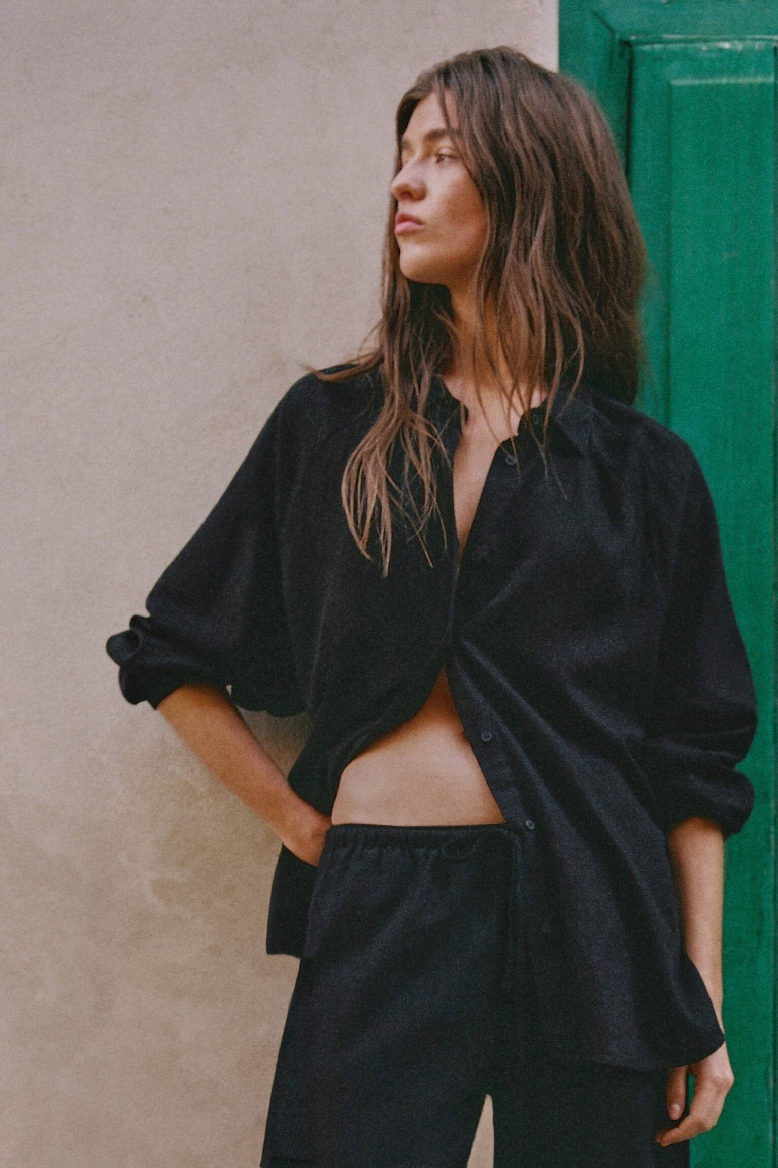 Rustic linen blend shirt - Pull&Bear United Kingdom | PULL and BEAR UK