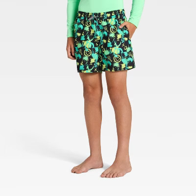 Boys' Swim Shorts - art class™ Black/Vibrant Mint/Fresh Lime/Aqua Splash XL | Target