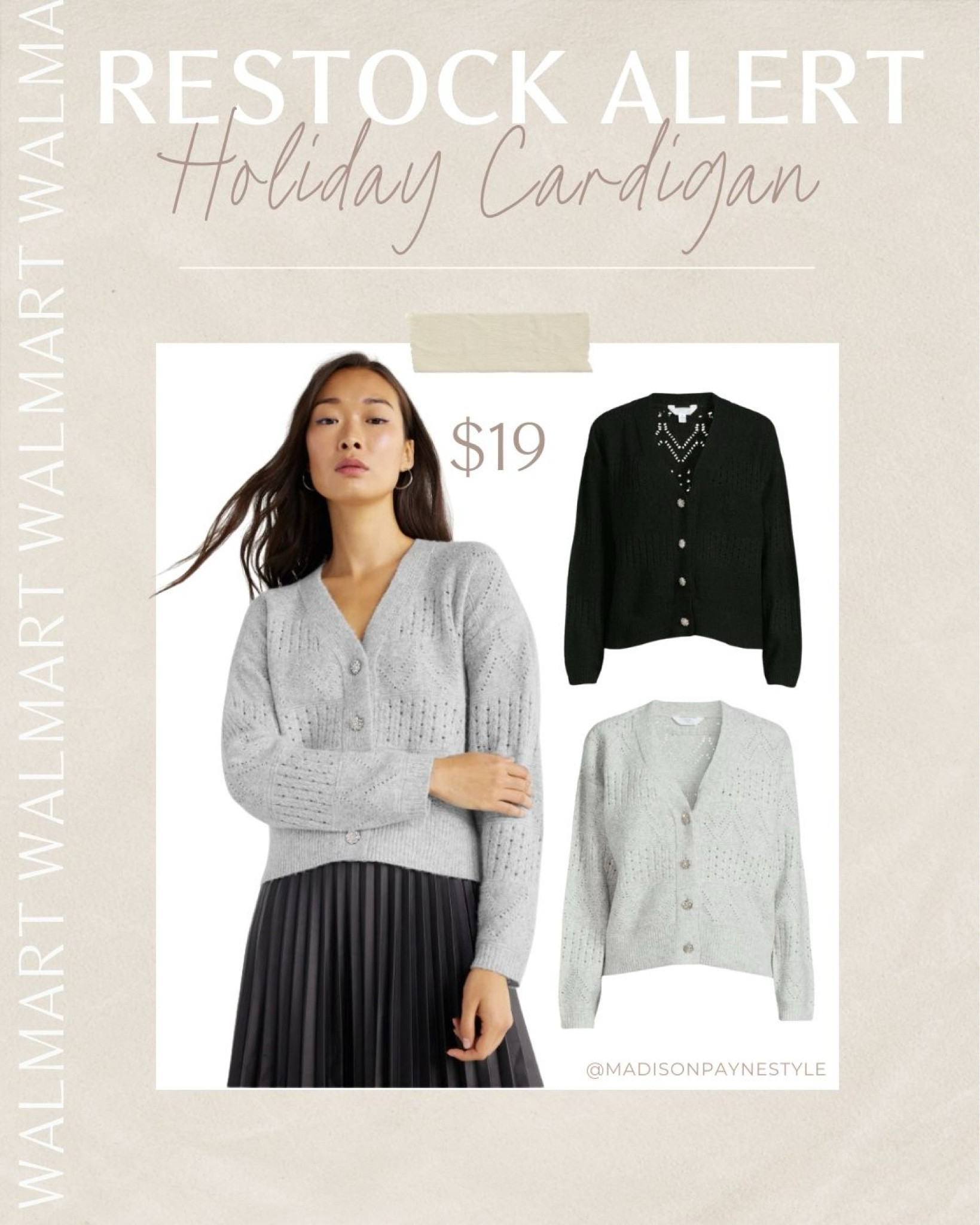 $19 WALMART SWEATER ✨ back in stock!! Fits tts #walmartpartner @walmart #IYWYK #walmartfinds 

Walmart Sweater, Walmart Cardigan, Winter Sweater, Holiday Sweater, Holiday Outfit, Madison Payne

#LTKfindsunder50 #LTKSeasonal #LTKstyletip
