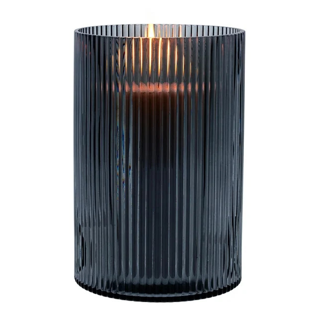 Better Homes and Gardens Glass Pillar Candle Holder Hurricane Large Smoke | Walmart (US)