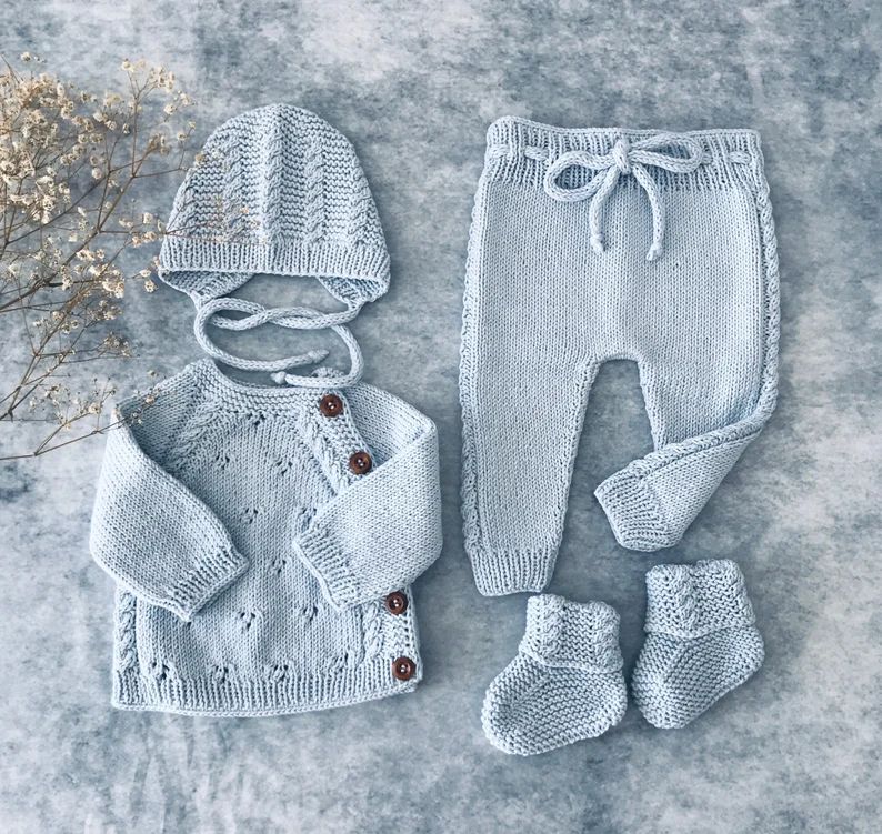 Newborn Boy Coming Home Outfit | Baby Boy Coming Home Outfit | Newborn Boy Hospital Outfit | Knit... | Etsy (US)