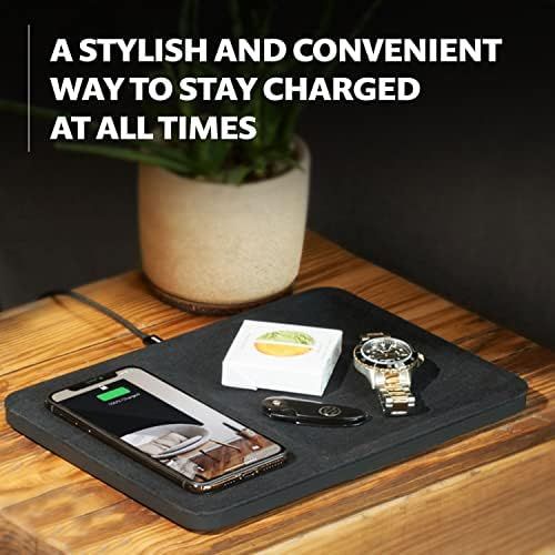 Courant Catch:3 Essentials - Belgian Linen Wireless Charging Station and Valet Tray (Camel) - Qi-... | Amazon (US)