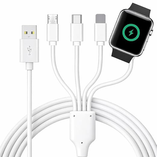 TOP-UP 4 in 1 Watch & Phone Charger Cable – Travel Essentials Multi Charging Cable for Apple Wa... | Amazon (US)