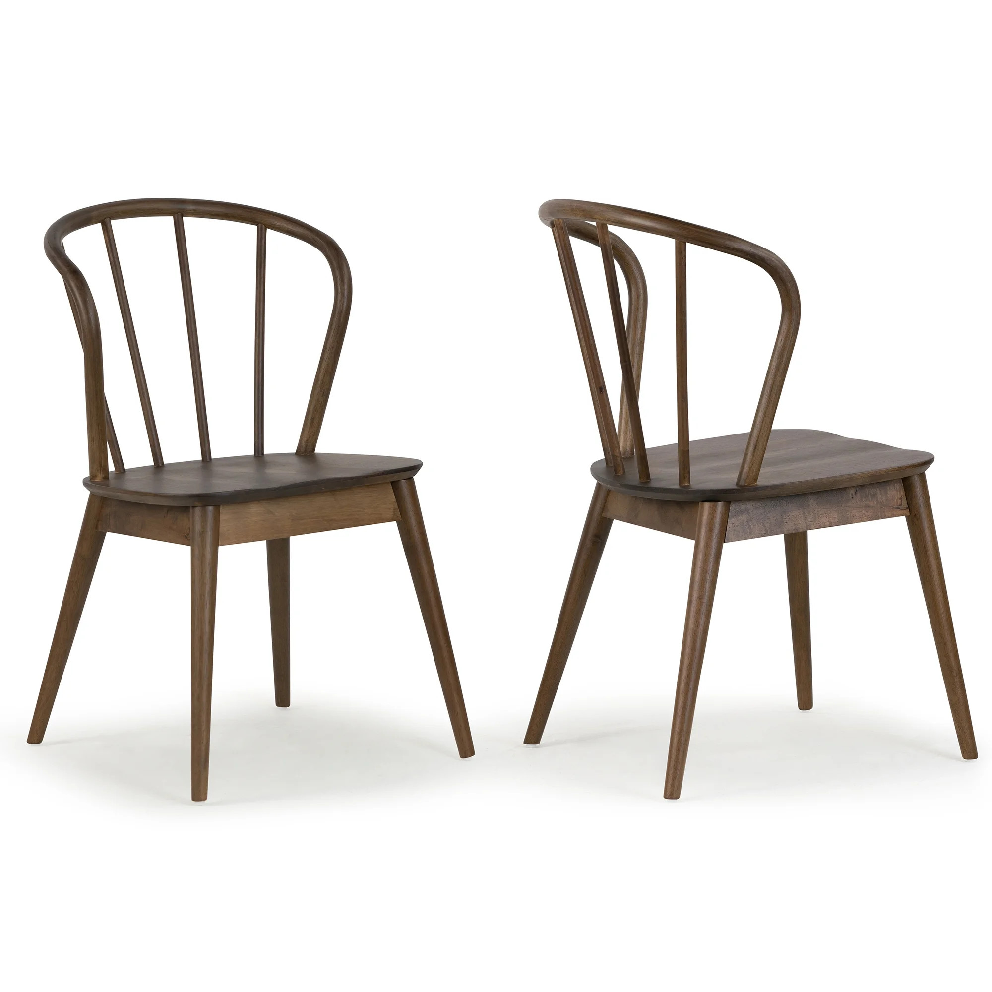 Glamour Home Azure 18" Rubberwood Dining Chair in Walnut (Set of 2) | Walmart (US)